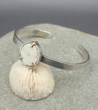 Coral Slice Cuff Bracelet